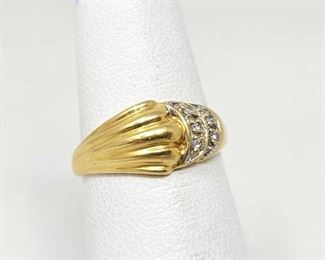 #204 • 18k Gold 2 Row Diamond Accent Ring, 3g