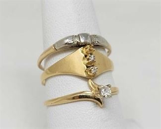 #308 • (3) 14k Gold Band Rings, 4g