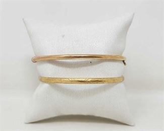 #330 • (2) 14k Gold Bangles, 7g