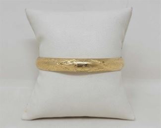 #360 • 14k Gold Engraved Bangle, 9g