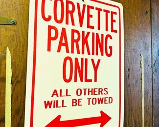 Corvette parking only sign 
