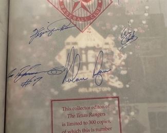 Texas Rangers Limited edition signed book 1997