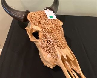 Carved Cow Skull