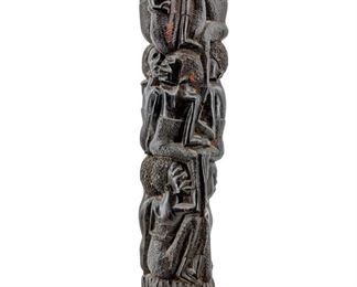 Carved Wood African Ujaama Family Tree of Life
