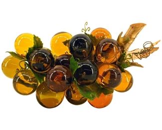 Mid Century Amber Lucite Art Grape Vine
