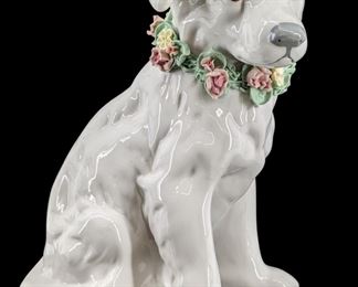 Handcrafted Dalia Porcelain Flower Necklace Dog
