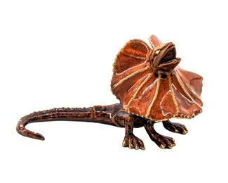 Golden Pond Porcelain Frill Necked Lizard Art
