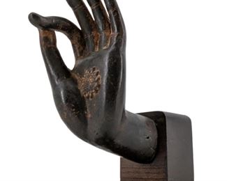 1964 Thai Mid Century Bronze Hand of Buddha
