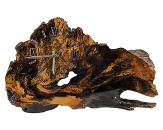 Rustic Burl Wood Wall Clock
