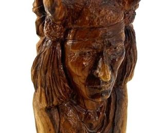 Signed I Rich Wooden Sculpture
