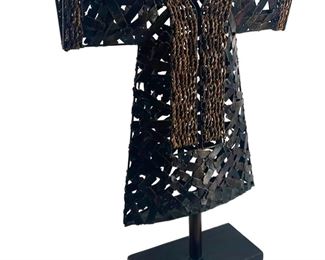 Metal and Wood Brutalist Robe Sculpture
