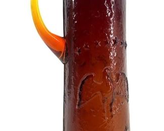 Patriotic Amberina Glass Pitcher
