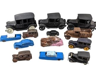 13pc Vintage Die-Cast Metal Car Toys
