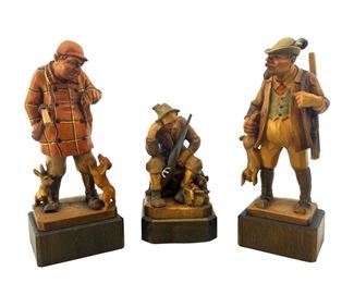 3pc. Carved Anri Wood Folk Art Figures
