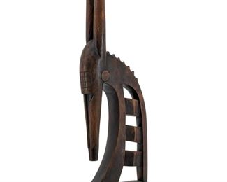 African Carved Wood Chi Wara Antelope
