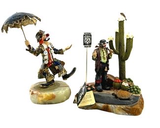 2pc. Ron Lee 24k Gold Plated Pewter Sculptures
