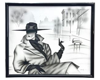 Signed Havenly Airbrush Painting
