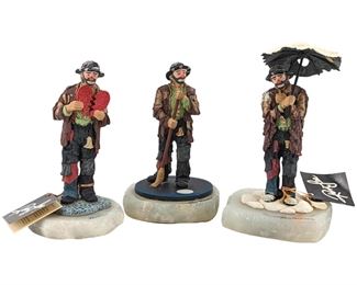 3pc. Signed Ron Lee Clown Figurines
