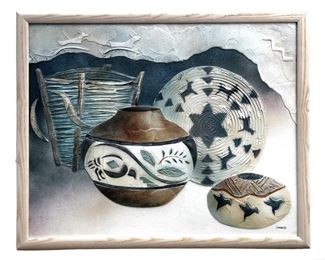 Signed Connie B. 3D Acrylic Painting
