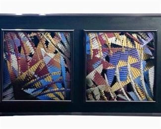 Signed Ed Meyrowitz Metallic Carved Plexiglass
