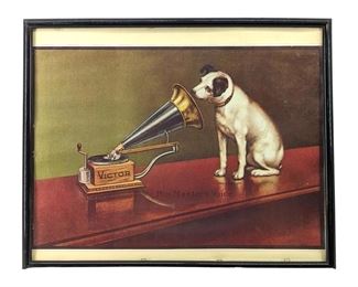 'His Master's Voice' Phonograph & Puppy Print
