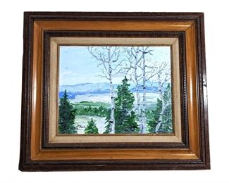 Signed Framed Mountainscape Oil on Canvas
