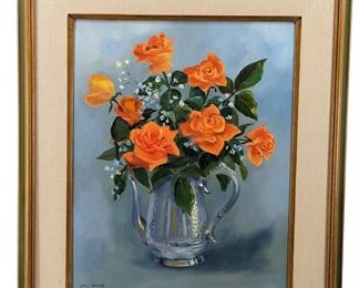 Signed Loris Jacobs Bouquet Oil on Canvas
