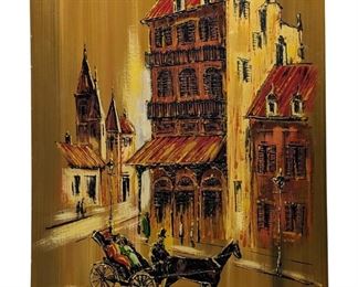 Signed Abstract New Orleans City Art Piece
