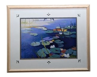 Framed Water Lilies Art Print
