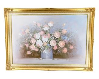 Signed H. Maury Pastel Flower Vase
