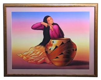 Framed Navajo Dawn by R.C. Gorman Print
