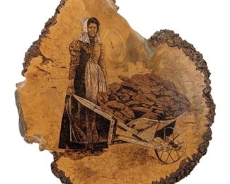 Signed D. Goforth Maple Wood Slab Wall Art
