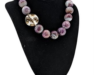 Large Beaded Amethyst Necklace
