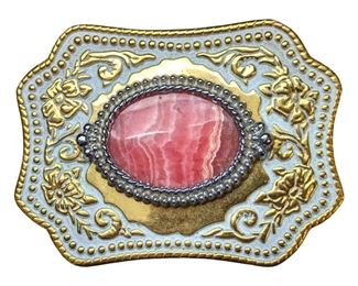 Vintage MFCO Rhodochrosite Belt Buckle
