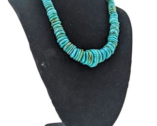 Turqouise Disc Beaded Necklace
