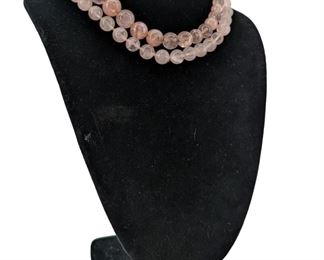 2pc Rose Quartz Beaded Necklaces

