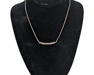Faux Stones in Sterling Silver Rope Chain Necklace

