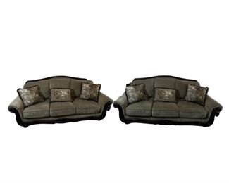 Pair of Martinsburg Wood Framed Sofas
