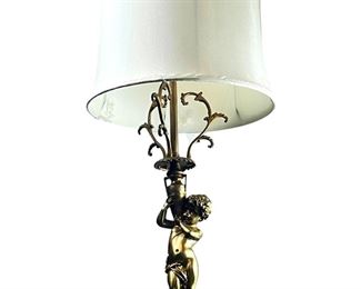 Brass Cherub Table Lamp
