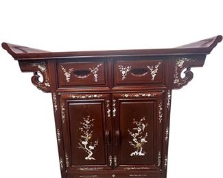 M.O.P. Inlay Rosewood Chinese Altar Cabinet
