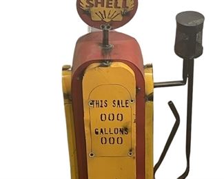 Vintage Metal Replica Shell Gas Pump
