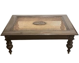 Ethan AllenWood/ Glass Top Coffee Table
