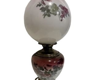 Vintage Glass Globe Hurricane Lamp
