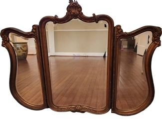 Vintage Tri Fold Mirror