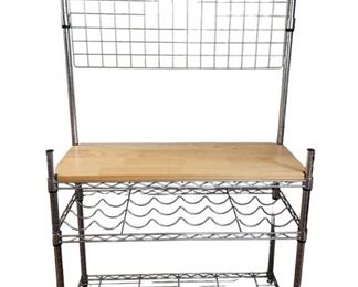 Chrome and Wood Bakers Rack