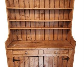 Antique Pine Stepback Cupboard