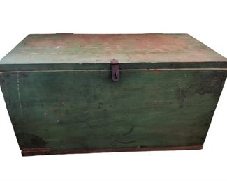 Antique Green Childrens Trunk