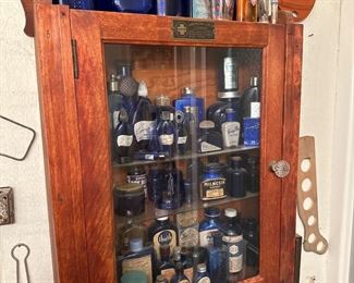 Collection of cobalt blue bottle
