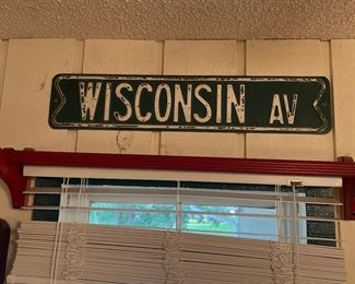Vintage Wisconsin Ave Street Sign