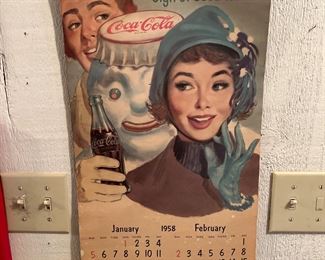 Vintage 1957-58 Coca-Cola Calendar 